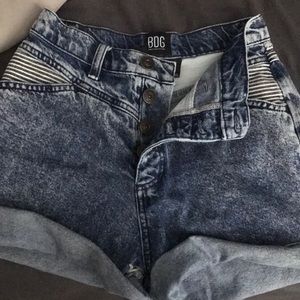 BDG mom high rise shorts in acid wash and stripes